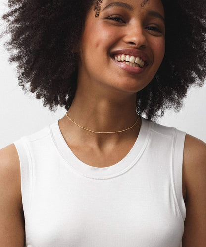 18K Gold Plated Paperclip Chain Choker Satellite Chain Freshwater Cultured Biwa Pearl Pendant Necklace Dainty Jewelry for Women